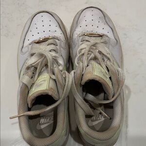 Nike White and Cream Athletic Shoes